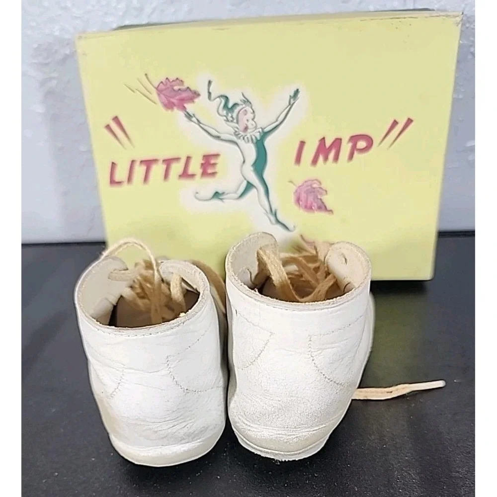 Vintage Little Imp‎ Baby Shoes With Original Box 1947(Printed On Box)